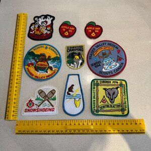 Lot of 9 camping scouts patches